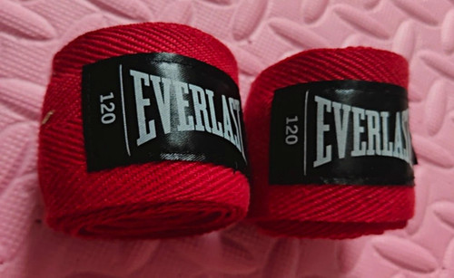 Red everlast boxing hand wraps - hand,